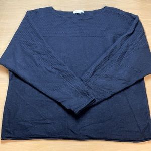 Garnet Hill Black Boxy Cashmere Sweater